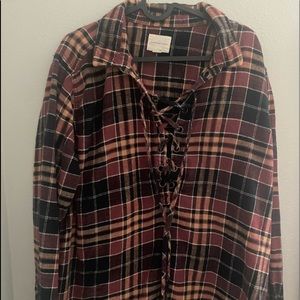 American eagle distressed flannel